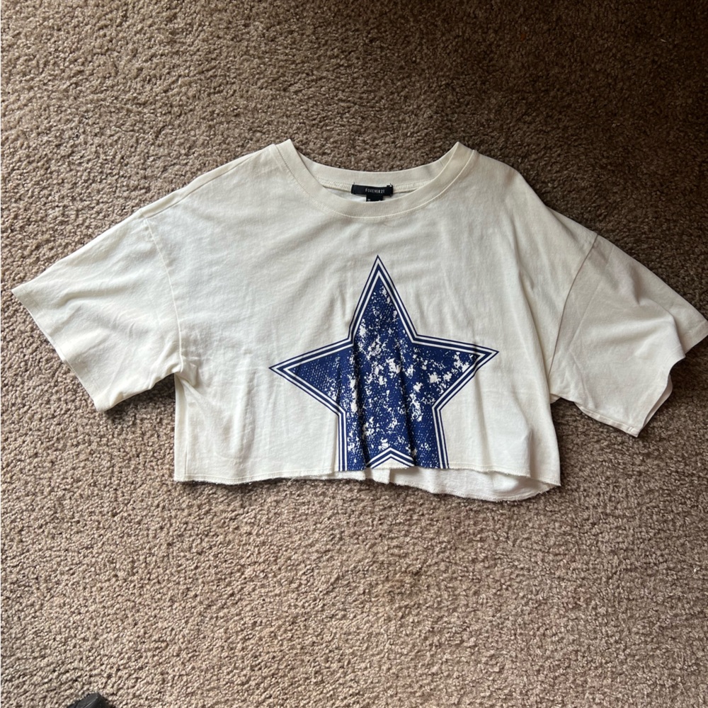 Forever 21 White and Blue Star Tee